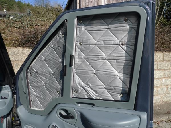 Thermomatten PREMIUM Ford Transit Euroline L1 bis BJ 2013 Komplettset - zum Konfigurieren - mit farbigem Einfassband